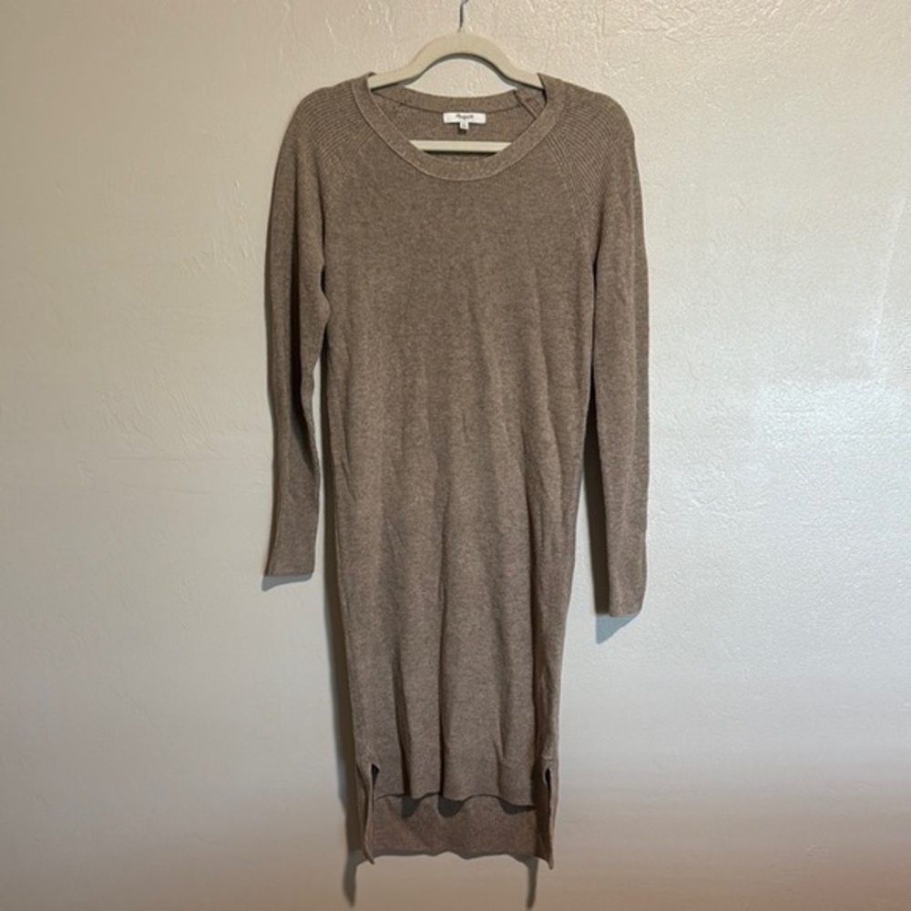 NWT Madewell Wool Alpaca Sweater Dress Tan Brown XS
